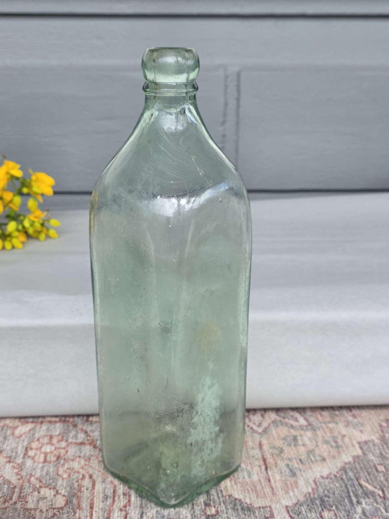 Huge 1800s WALKER'S WHiSKY * JOHNNIE WALKER Bottle * Antique Large Aqua Liquor Bottle for Man Cave * Bar Decor * Dad Gift image 6