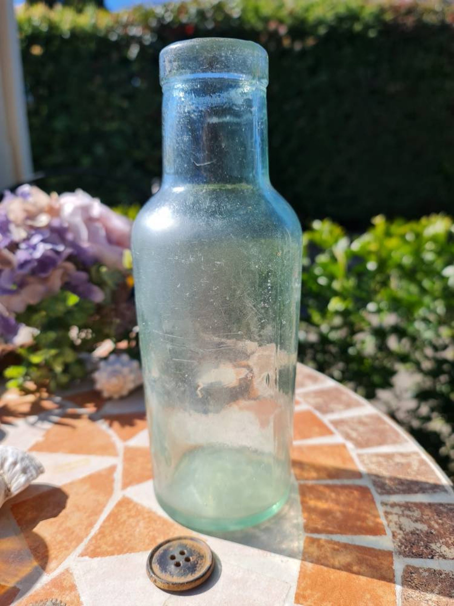 Antique Green Glass Pickle Jar Vintage Pickle Bottle Posy Etsy