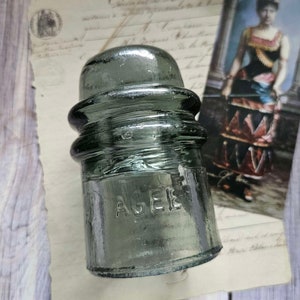 Vintage Smoke Gray Insulator |  1900&#39;s AGEE Australian Made Grey Collectible Insulator | Pressed Glass Vintage Insulator