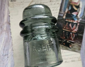 Vintage Smoky Gray Insulator |  1900's AGEE Australian Made Grey Collectible Insulator | Pressed Glass Vintage Insulator