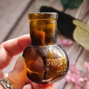 Vintage Amber Bottle | Bovril Bottle 1 oz MEAT JUICE DRINK