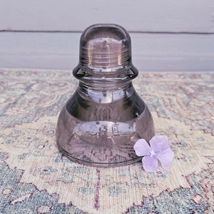 Vintage Amethyst Insulator | AGEE Australia Smoky Purple Insulator Telegraph Line Insulator AGEE CD490 Type III Australian Glass Insulator