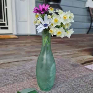 Lovely Vintage HILLS CHAPMAN Ld Skittle Bottle | Antique Aqua Glass Flat Bottom Torpedo Bottle