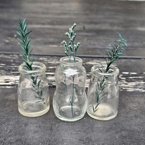 x3 Small Unique Shaped Old Bottles | Three Vintage Clear Glass Bottles | 1930&#39;s to 1940&#39;s | Cute Collection of Vintage Bottles!
