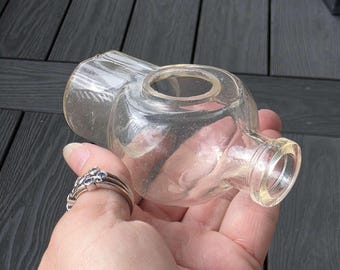 Vintage glazen vogeldrinkbak / vogelvoederbak voor vogelkooi *