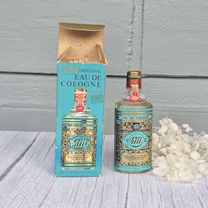 COMPLETO Vintage Glockengasse 4711 con caja / Botella de vidrio de perfume vintage Colonia / Alemania Kolnisch Wasser Glockengasse B0TTLED EN AUSTRALIA