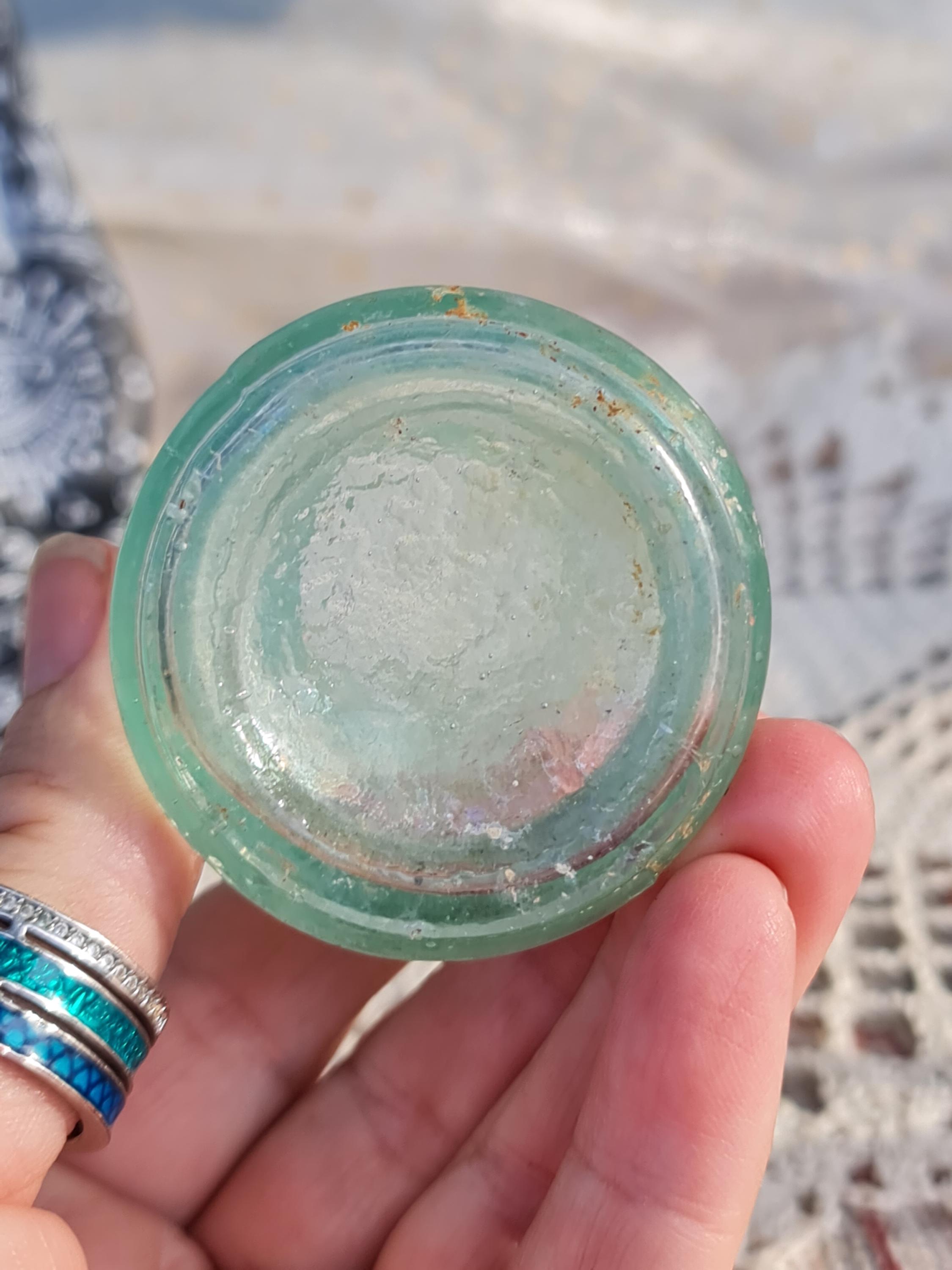 1800s Victorian Ink Well * Antique Small Aqua Glass Inkwell * - Etsy