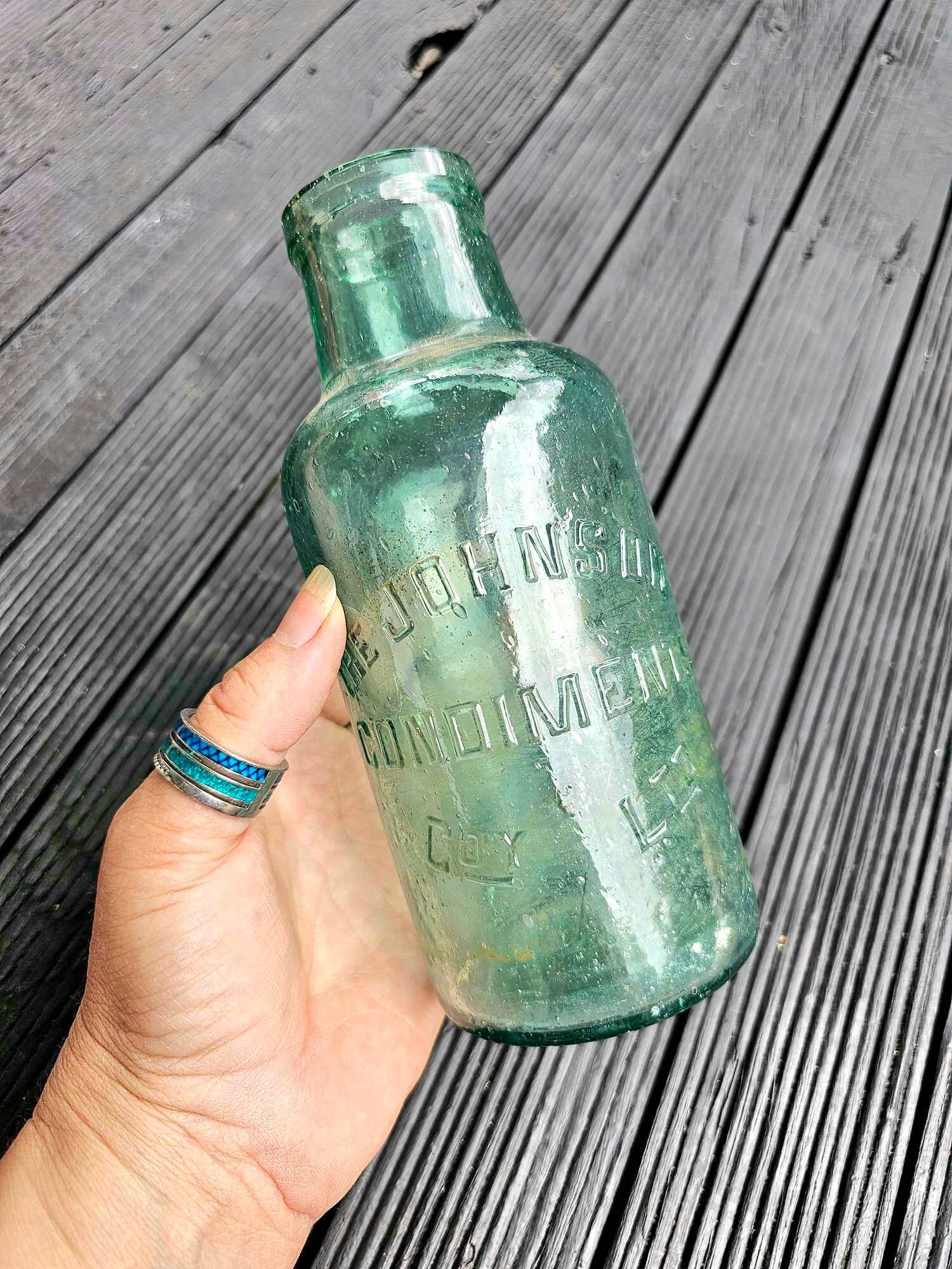 Vintage Glass Bottle of Jubilee Kitchen Wax Johnson Wax