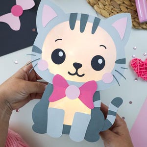 Katzen Laterne Bastelvorlage / PDF SVG DXF / Basteln mit oder ohne Plotter / Datei für Cricut, Silhouette etc. / inkl Bastelvorlage