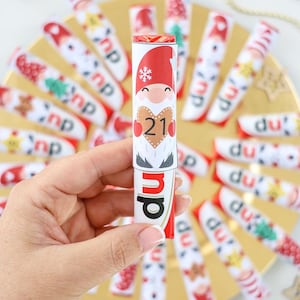 Duplo adventskalender, tomte, nedladdning för barn / PDF / För självmärkning / DIY utskrivbar julmall / Adventskalendermall