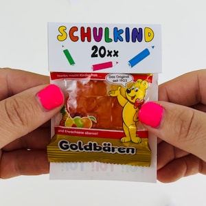 School enrollment Haribo Gummibärchen 2025 banderoles school child ABC Schütze school start download / including blank template that can be used every year