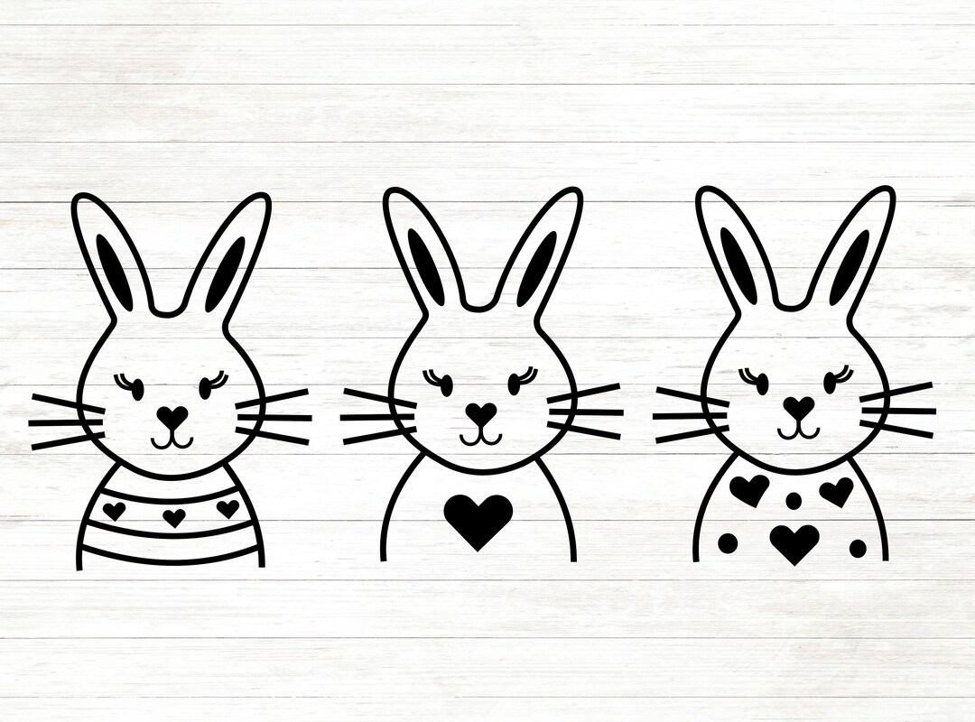 Easter Bunny Girl Svg for Kids, Easter Svg Png Dxf Download, Svg for ...