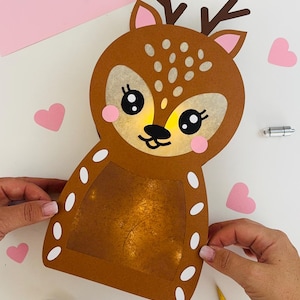 Deer lantern craft template / PDF SVG DXF / plotter file for making lanterns / St. Martin&#39;s parade / even without a plotter / with craft instructions