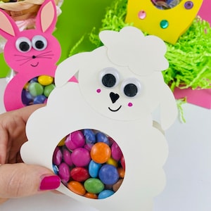 Modello di artigianato pasquale Coniglietto pasquale Pecora Uovo di Pasqua / file plotter svg e dxf / Cricut Download / Pasqua / Porta Smarties / Regalo