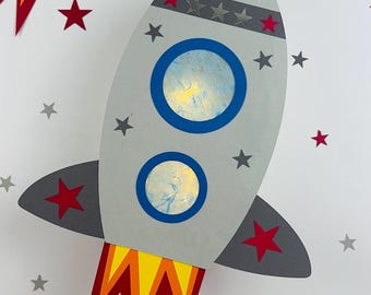 Rocket lantern craft template / PDF SVG DXF plotter file St. Martin lantern craft with & without plotter including crafting instructions