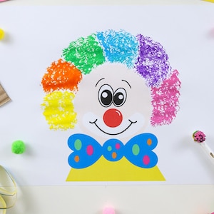 Imagen de payaso / plantilla artesanal para impresora / plantilla de impresión / descarga / carnaval