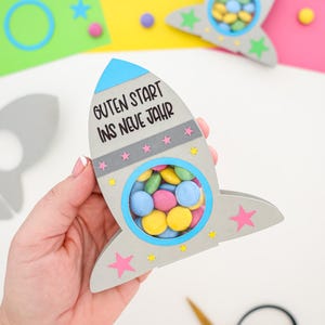 Rocket Smartie Holder / printsjabloon knutselsjabloon voor oudejaarsavond / tafeldecoratie cadeau-idee souvenir voor de jaarwisseling