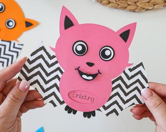 bat halloween invitation