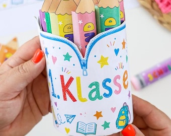 Incarto Duplo per il ritorno a scuola, prima elementare, primo giorno di scuola / Download PDF immediato / Include modello per Bueno e Kinder Riegel /