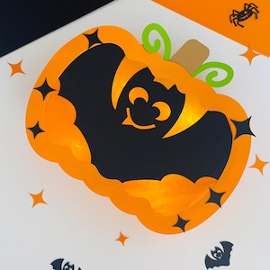 Bat pumpkin lantern craft template / PDF SVG DXF plotter file Make a lantern St. Martin craft without a plotter / with craft instructions