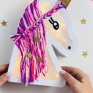 Unicorn lantern craft template / PDF SVG DXF plotter file Make a lantern Make St. Martin without a plotter / with craft instructions / Unicorn