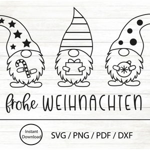 Archivo de trazador Gnome Navidad / descarga svg / Cricut / Gnome / Regalo / Calendario de Adviento / Trazar con niños