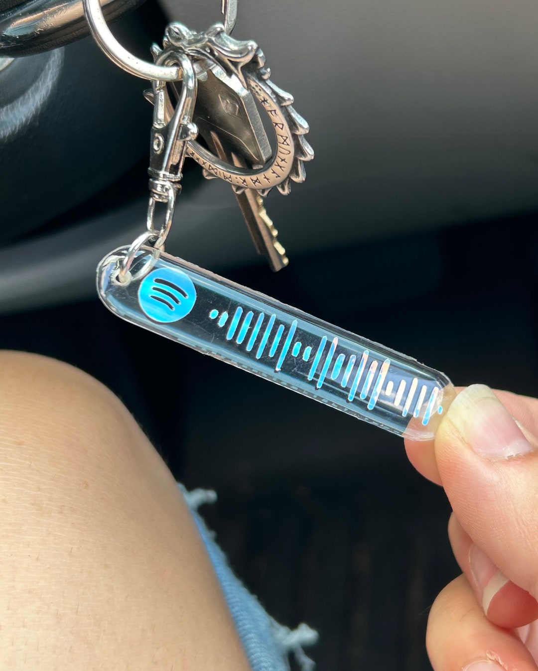 Spotify Code Keychain | Holographic | Personalized Gift | Scannable ...