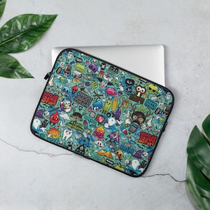 CUTE LAPTOP SLEEVE, Laptop Cover, 13, 15 Inch Cartoon Design Zipper Laptop Sleeve, Laptop Gifts, Laptop Organizer Modern Sleeve Case