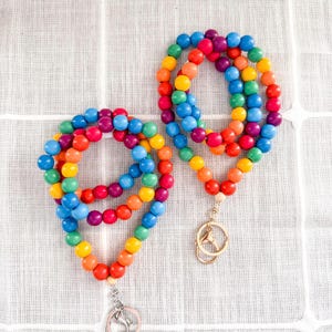 Teacher Lanyard, Beaded Lanyard with Breakaway Clasp, ID Holder, Badge Holder, Back to School Teacher