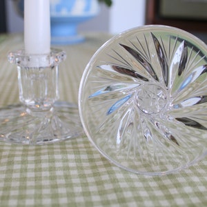 Pair of Vintage Cut Glass Candlesticks