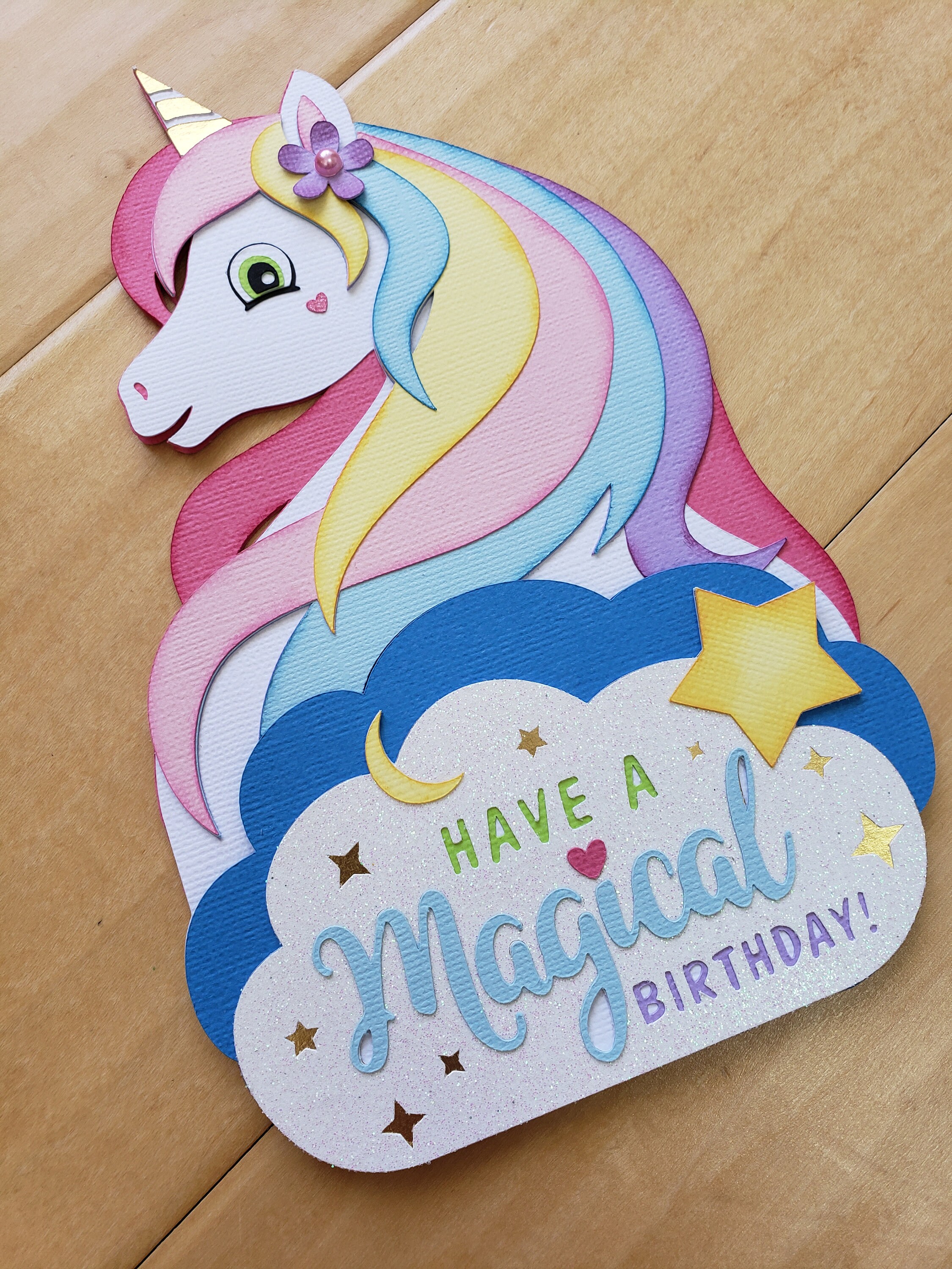 Unicorn Gift Card Holder, Unicorn Birthday Card Etsy