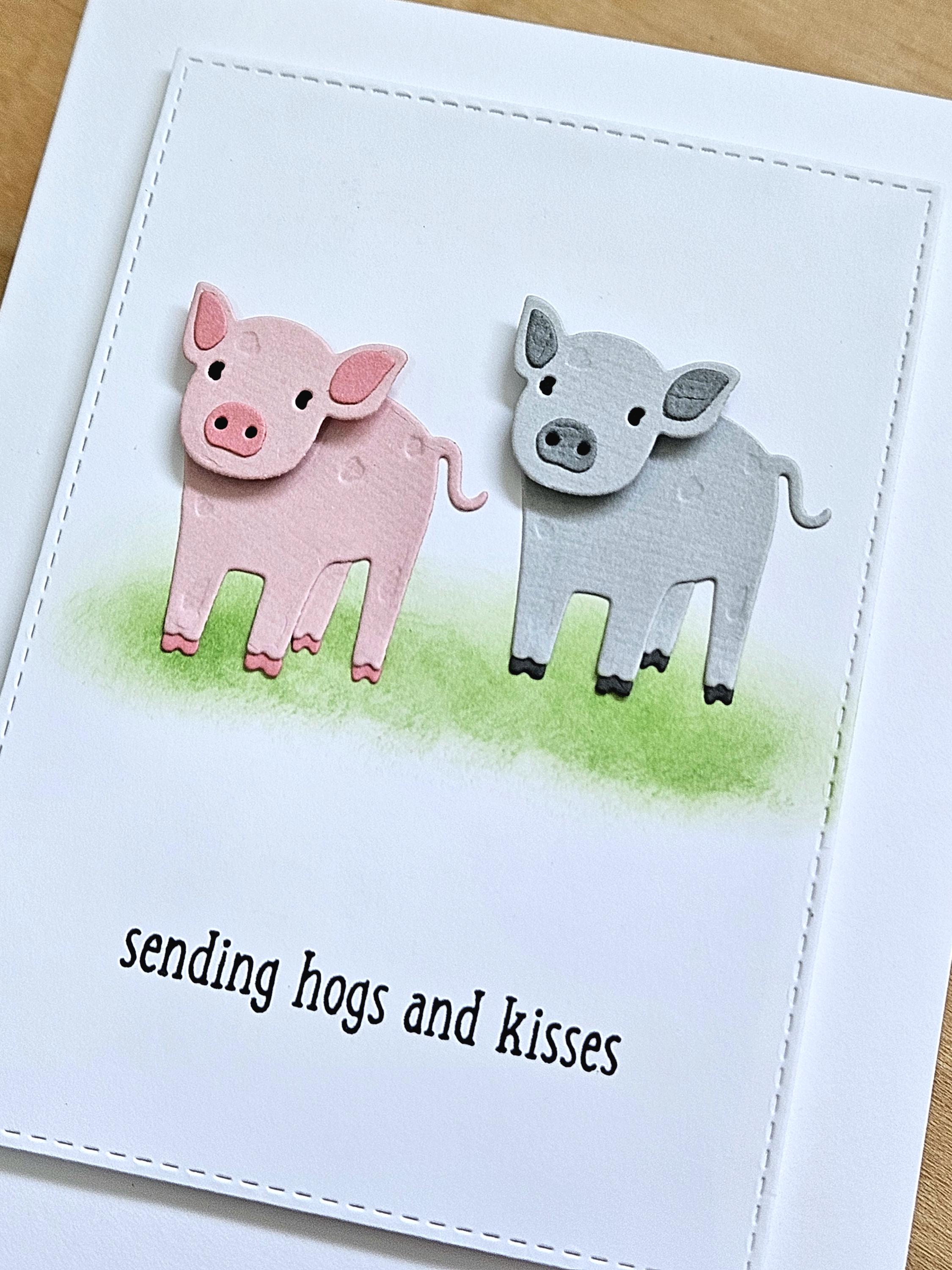 Hog From Send Help Sending Hogs and Kisses, Cute Piggie Card - Etsy