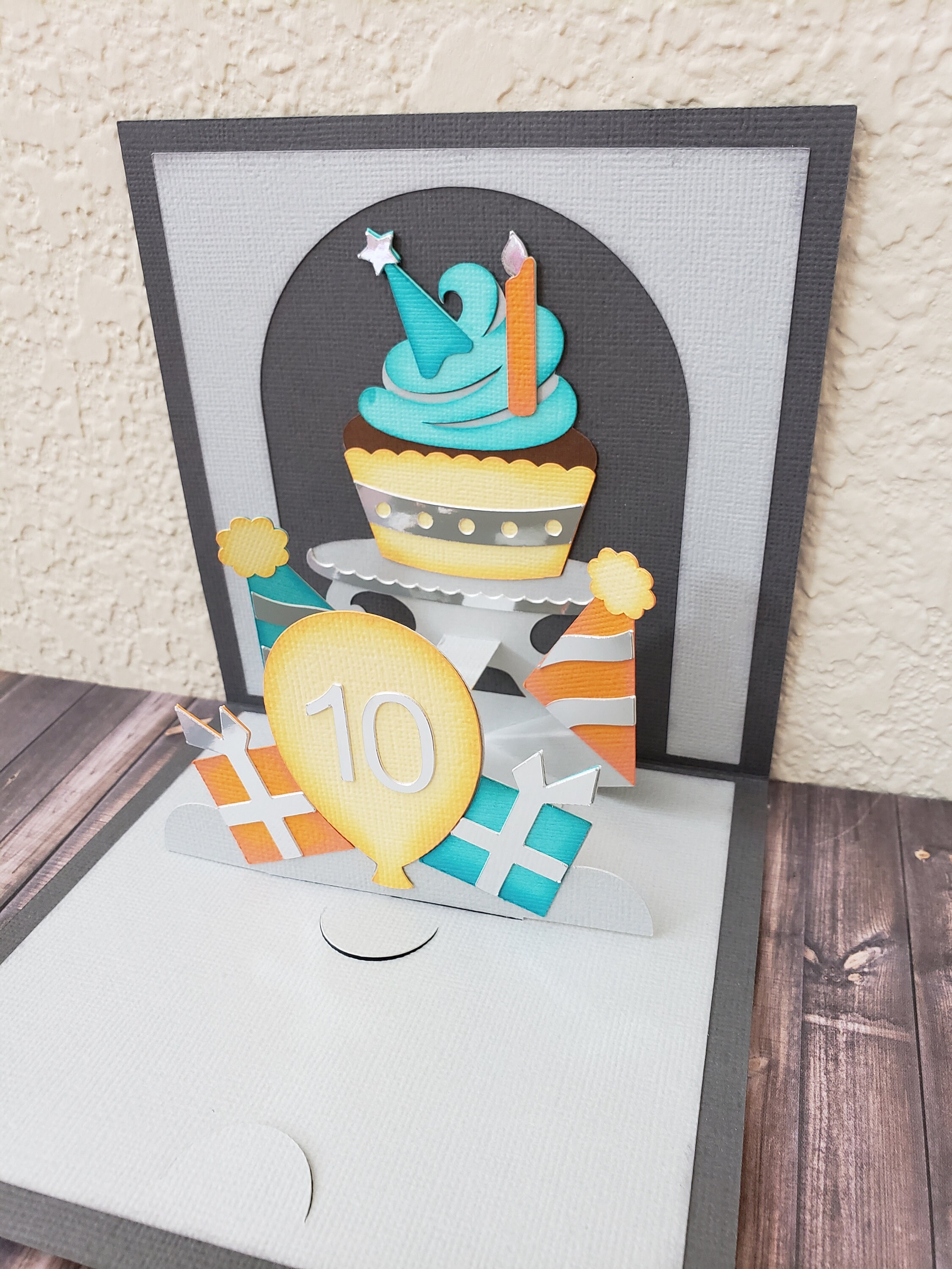 Cupcake Pop up Card, Birthday Card, Gift Card Holder, Interactive Party ...