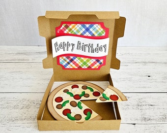 Pizza Box Card, Birthday Card, Father's Day card, thank you card, congratulations card, pop up card