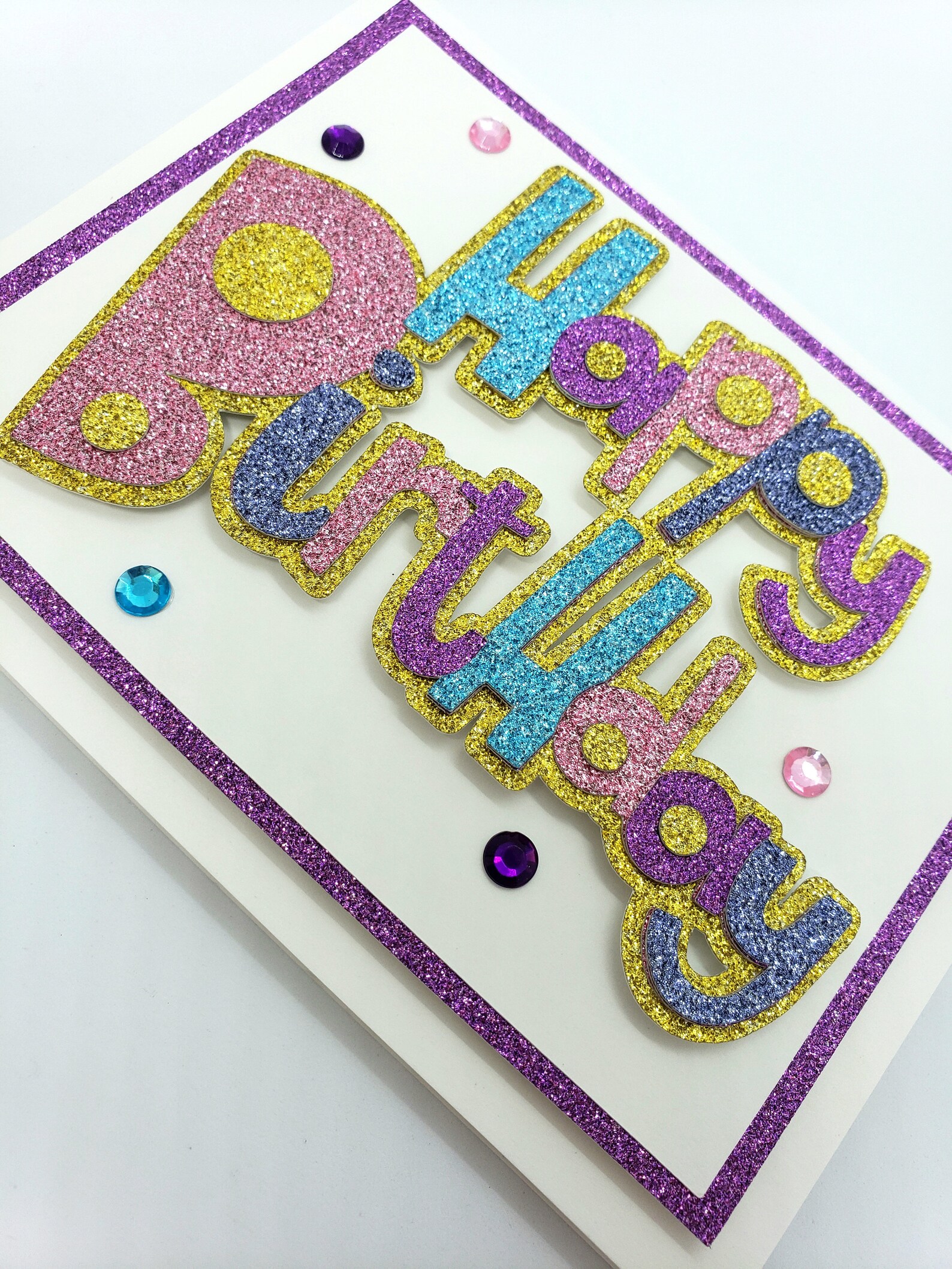 glitter happy birthday bestie Images High Quality... Happy Birthday Glitter Card - Etsy