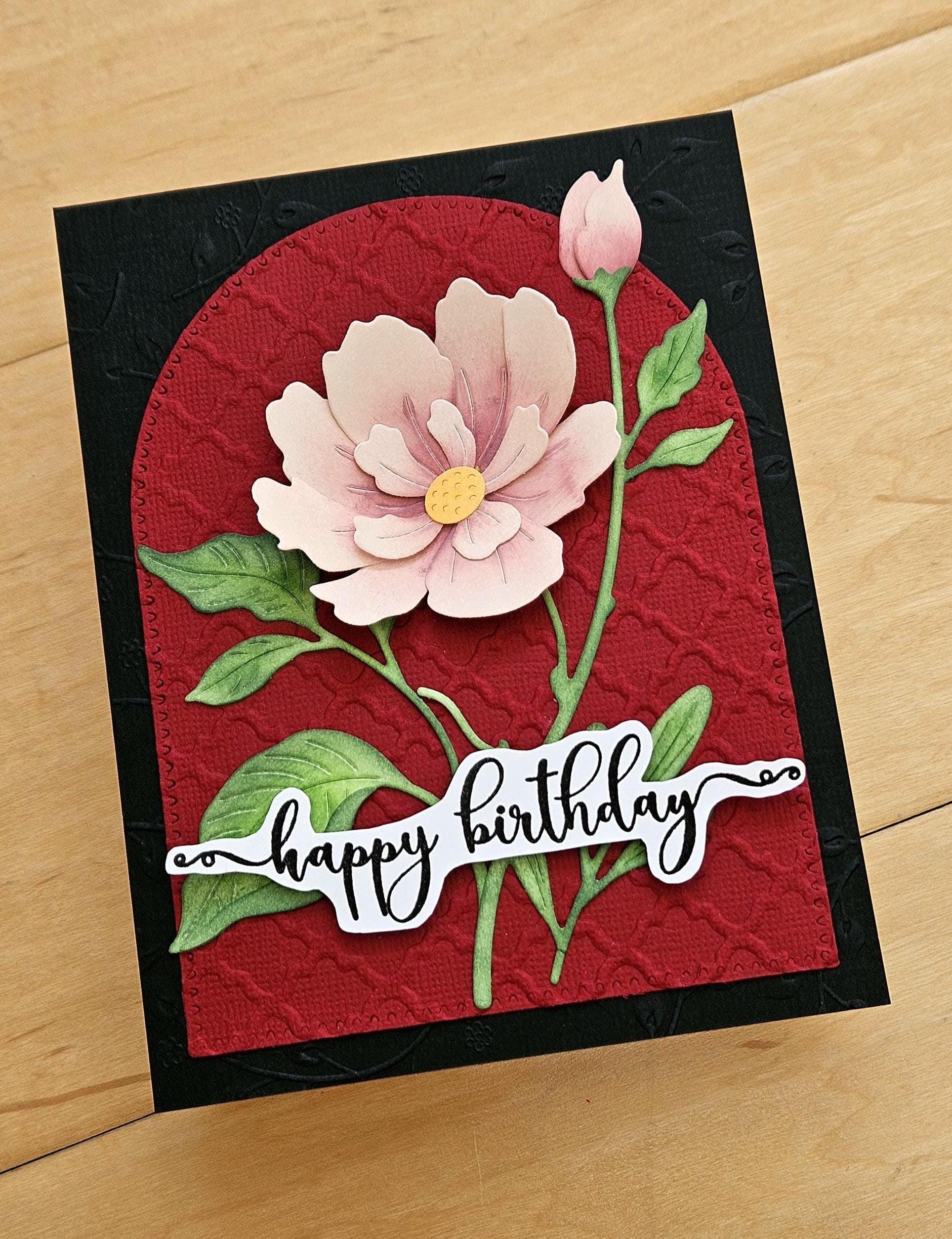 Peony Birthday Card - Etsy