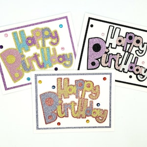 Happy Birthday Glitter Card, Birthday Card for Kids