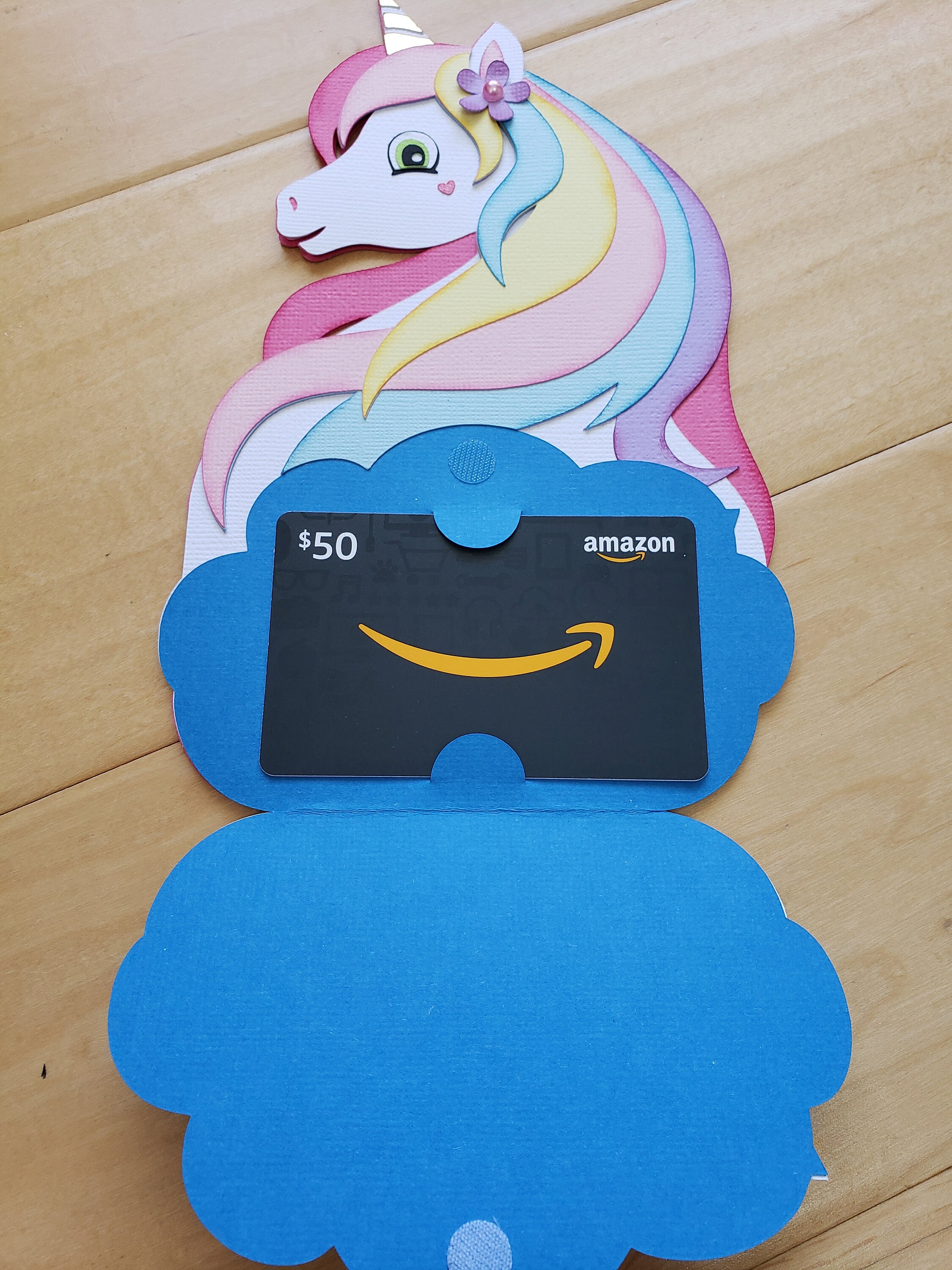 Unicorn Gift Card Holder Unicorn Birthday Card Etsy