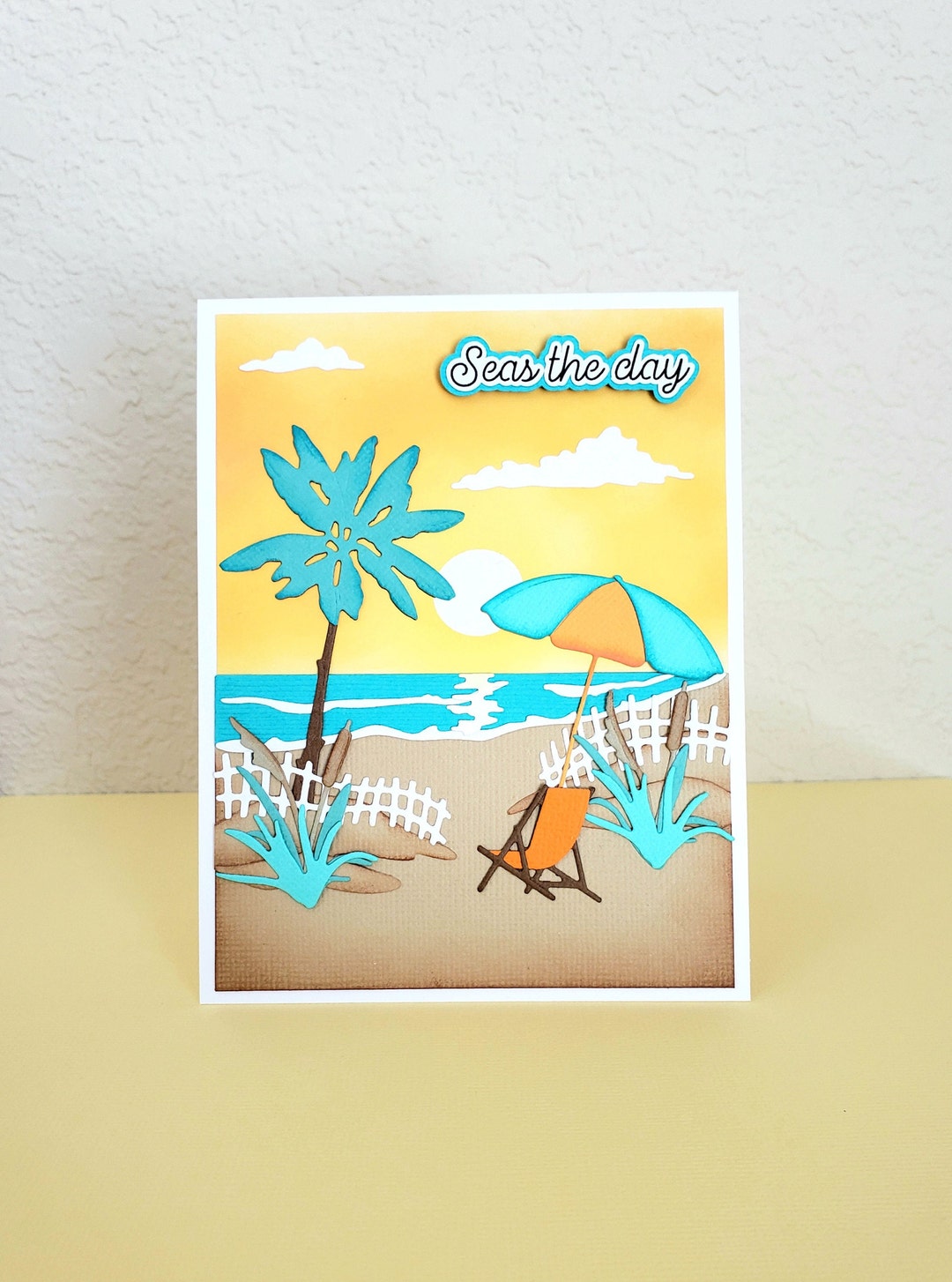 Seas the Day Beach Card, Retirement Card, Birthday Card, Thinking of ...
