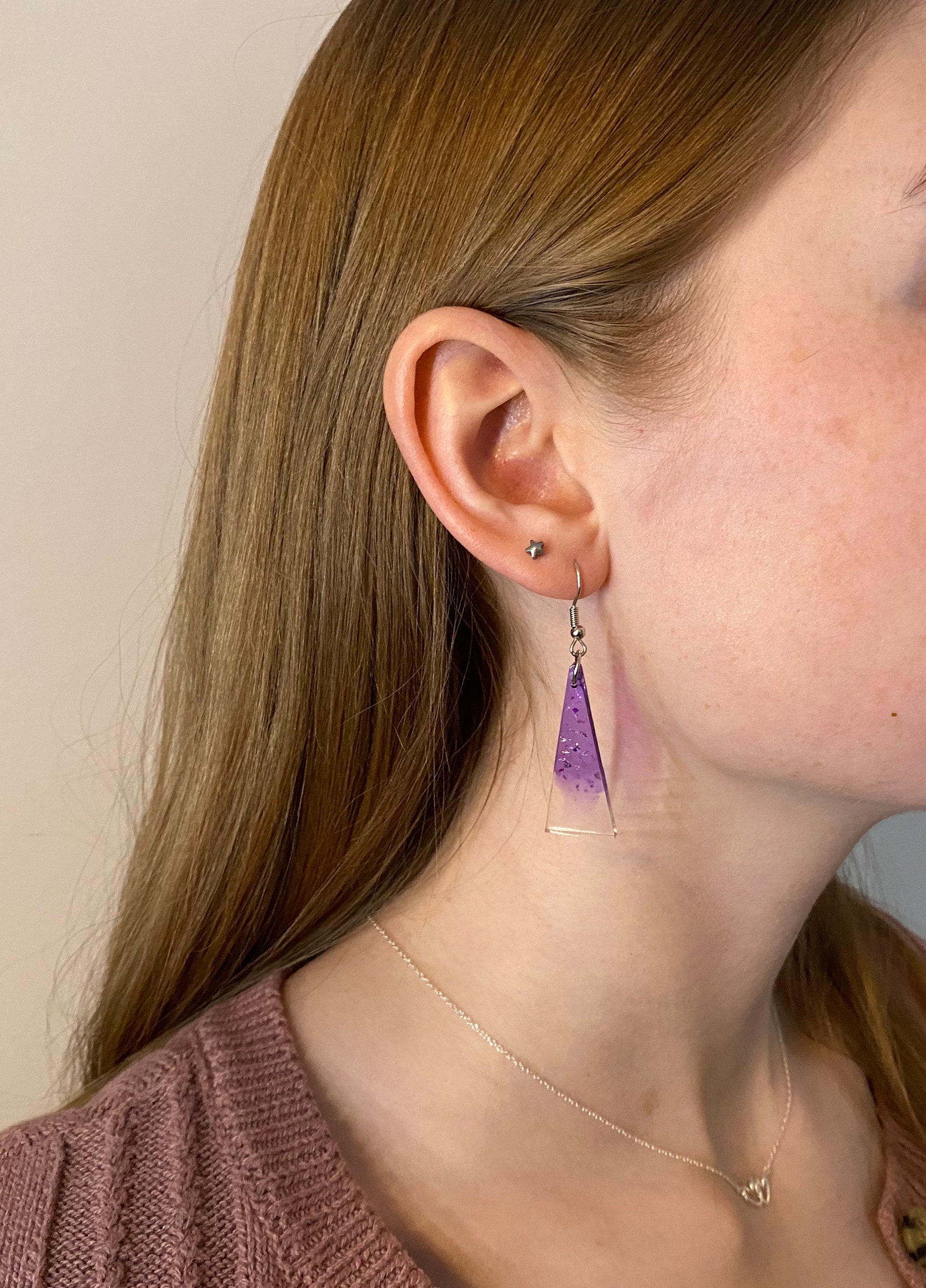 amethyst statement earrings