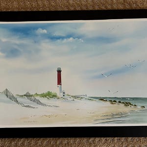 New Watercolor Print Barnegat Lighthouse “Standing Tall”