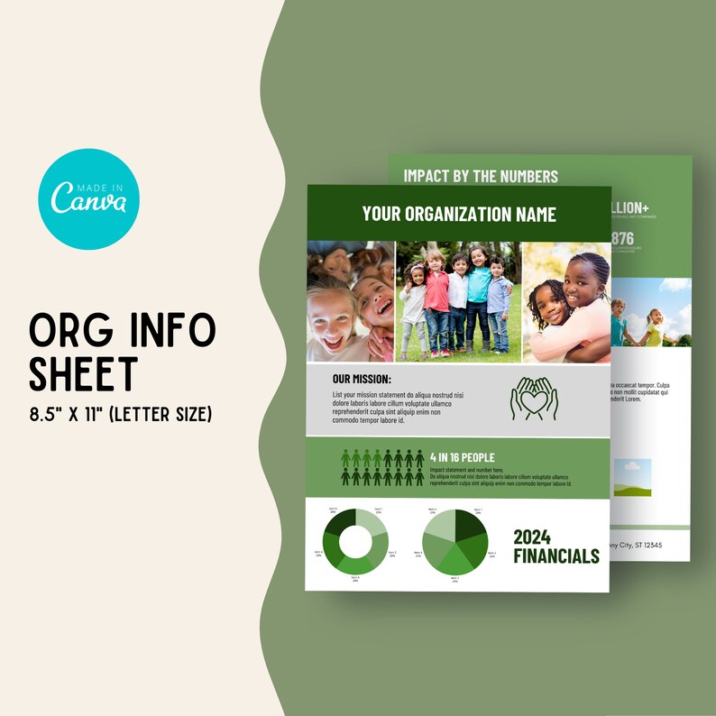 Organization Info Sheet, About Us, One-pager, Financial, Digital ...
