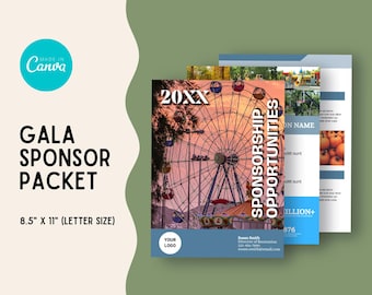Pakiet sponsora ogólnego, Partnerstwo, Korporacja, Wydarzenie, Biznes, Non-profit, Natychmiastowe pobranie, Cyfrowy, Szablon edytowalny, Canva, Społeczność