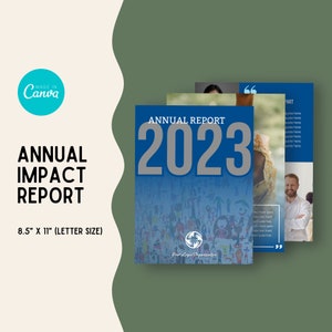 Annual Impact Report, Financial, Instant Download, Digital, Printable, Editable Template, Canva, Nonprofit, Community, Children, Charity