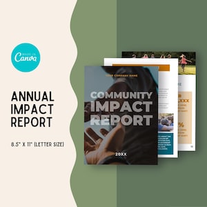 Community Impact Report, Financial, Instant Download, Digital, Partner, Printable, Editable Template, Canva, Business, Company, Organization