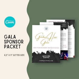 Editable GOLDEN HOUR Gold Black Gala Sponsor Packet Corporate Editable GOLDEN HOUR Gold Black Gala Sponsor Packet Corporate