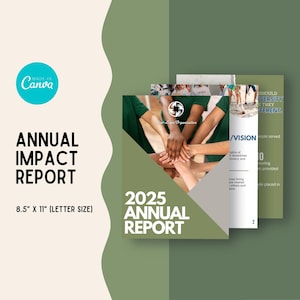 Nonprofit Annual Report, Impact, Financial, Instant Download, Digital, Printable, Editable Template, Canva