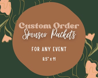 Custom Sponsor Packet, Template, Any Occasion, Personalized, Printable, Digital, Gala, Event, Fundraiser, Packet, Partner, Nonprofit