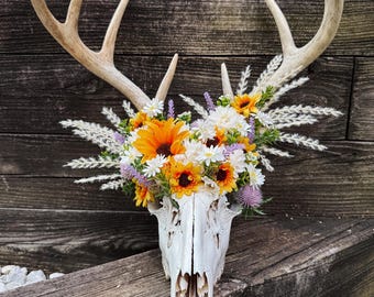 Sunflower Deer Skull