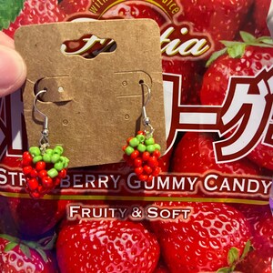 Strawberry beaded earrings